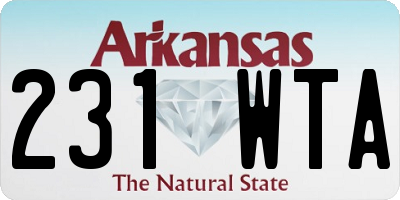AR license plate 231WTA