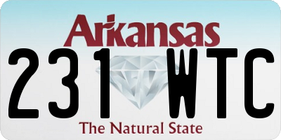 AR license plate 231WTC