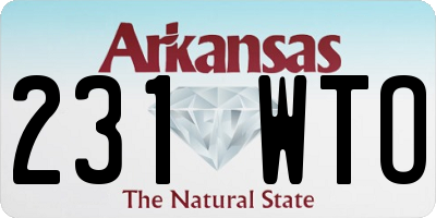 AR license plate 231WTO