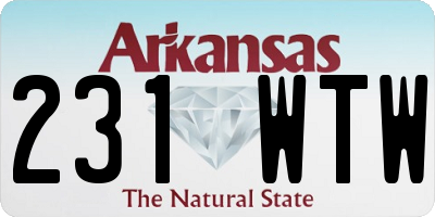 AR license plate 231WTW