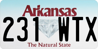AR license plate 231WTX