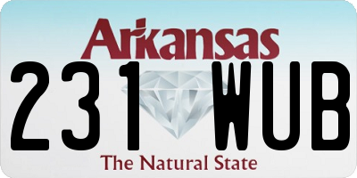AR license plate 231WUB