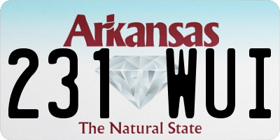 AR license plate 231WUI