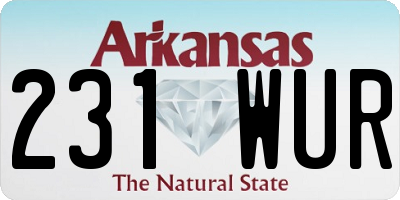 AR license plate 231WUR
