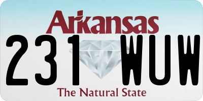 AR license plate 231WUW