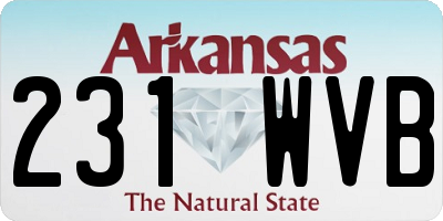 AR license plate 231WVB