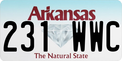 AR license plate 231WWC