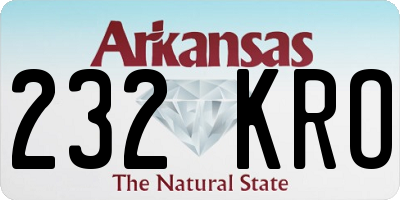 AR license plate 232KRO