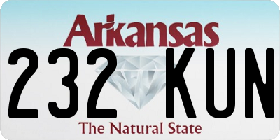 AR license plate 232KUN