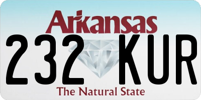 AR license plate 232KUR