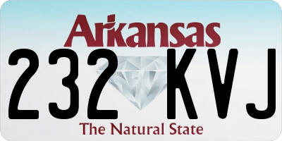 AR license plate 232KVJ