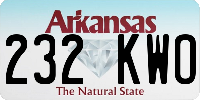 AR license plate 232KWO