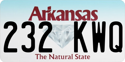 AR license plate 232KWQ