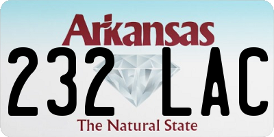 AR license plate 232LAC