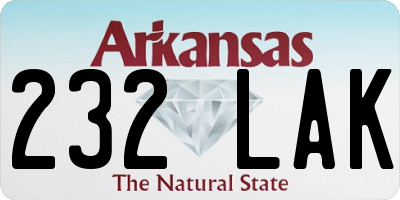 AR license plate 232LAK