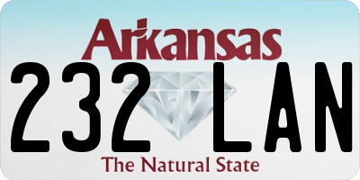 AR license plate 232LAN