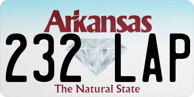 AR license plate 232LAP