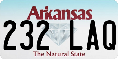 AR license plate 232LAQ