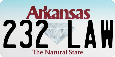 AR license plate 232LAW
