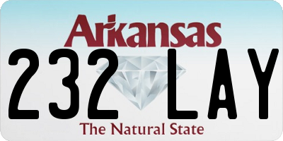 AR license plate 232LAY