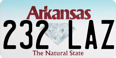 AR license plate 232LAZ