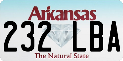AR license plate 232LBA