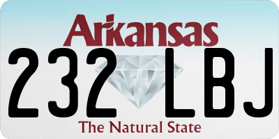 AR license plate 232LBJ