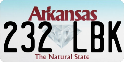 AR license plate 232LBK