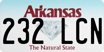AR license plate 232LCN
