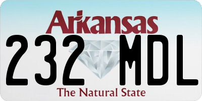 AR license plate 232MDL