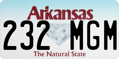 AR license plate 232MGM