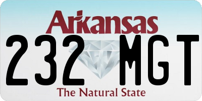 AR license plate 232MGT