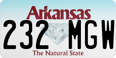 AR license plate 232MGW