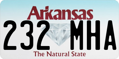 AR license plate 232MHA