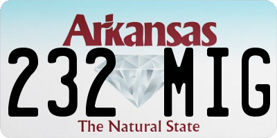 AR license plate 232MIG