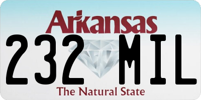 AR license plate 232MIL