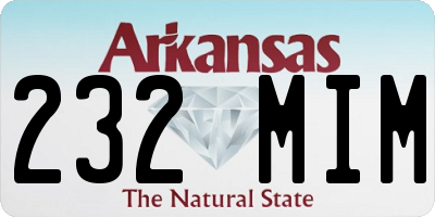 AR license plate 232MIM