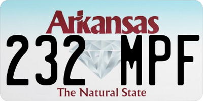 AR license plate 232MPF