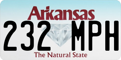 AR license plate 232MPH