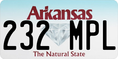 AR license plate 232MPL