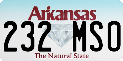AR license plate 232MSO