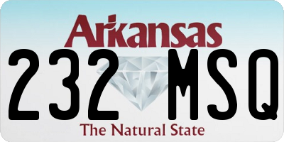 AR license plate 232MSQ