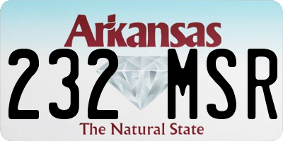 AR license plate 232MSR