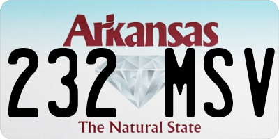 AR license plate 232MSV