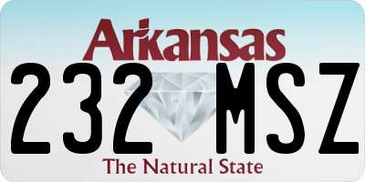 AR license plate 232MSZ