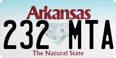 AR license plate 232MTA