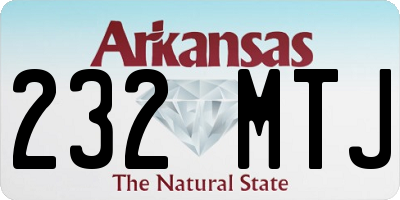 AR license plate 232MTJ