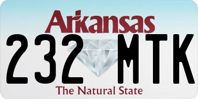 AR license plate 232MTK