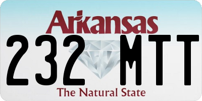AR license plate 232MTT