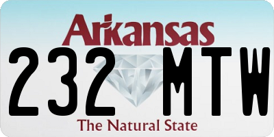 AR license plate 232MTW